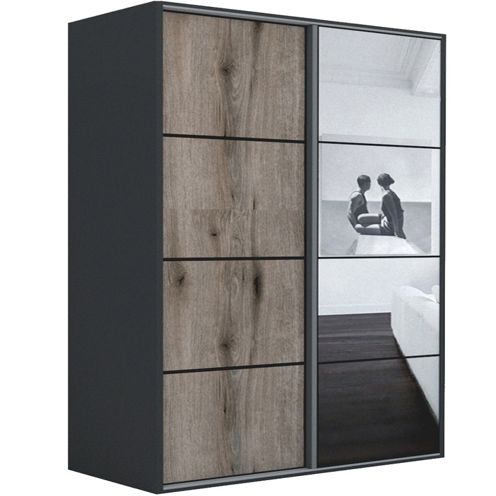 Dressing Genarom LEX D, Stejar Monastery / Oglinda L, 221 x 240 x 66 cm