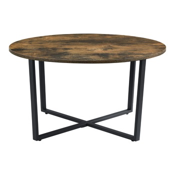 Masuta cafea, en.casa, Vadstena DH, 80 x 45 cm, otel/pal, negru/efect lemn nuanta inchisa, forma rotunda Masuta cafea, en.casa, Vadstena DH, 80 x 45 cm, otel/pal, negru/efect lemn nuanta inchisa, forma rotunda