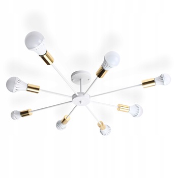 Plafoniera cu 8 becuri LED, Sputnik, E27, Metal, Alb Plafoniera cu 8 becuri LED, Sputnik, E27, Metal, Alb