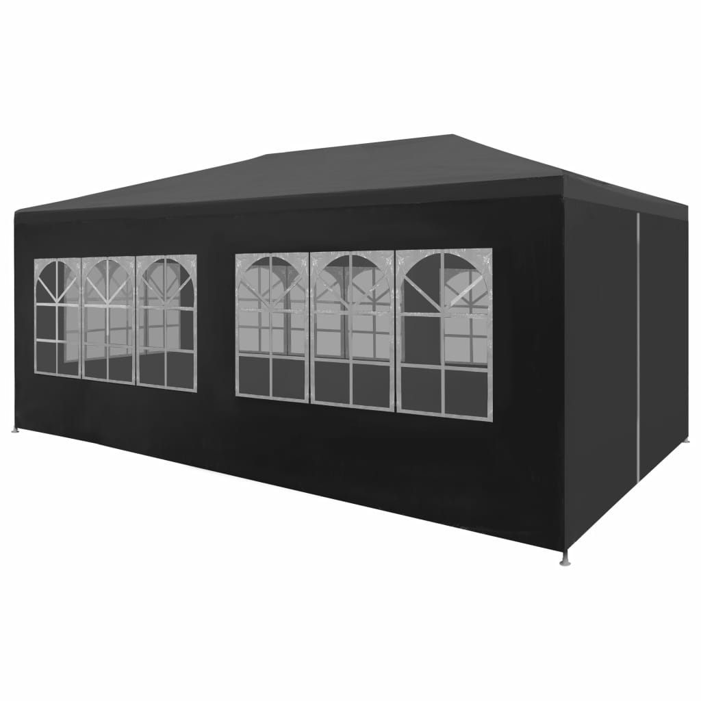 Pavilion de petrecere cu usa cu fermoar vidaXL, Polietilena, 300 x 600 cm, Antracit