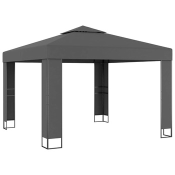Pavilion cu acoperis dublu, antracit, 3 x 3 m Pavilion cu acoperis dublu, antracit, 3 x 3 m