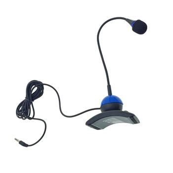 Microfon PC cu brat flexibil si buton pornire, conector jack 3.5mm, cablu 2 m, Negru Albastru, TCL-BBL3324 Microfon PC cu brat flexibil si buton pornire, conector jack 3.5mm, cablu 2 m, Negru Albastru, TCL-BBL3324