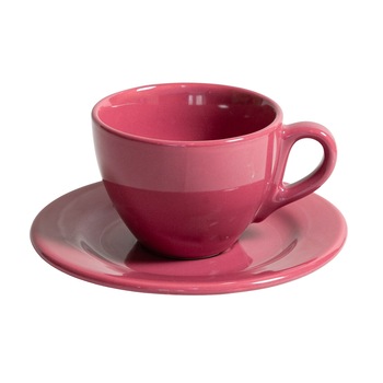 Ceasca cu farfurie pentru cafea, Cesiro, 160 ml, Visiniu Soft Malberry Ceasca cu farfurie pentru cafea, Cesiro, 160 ml, Visiniu Soft Malberry