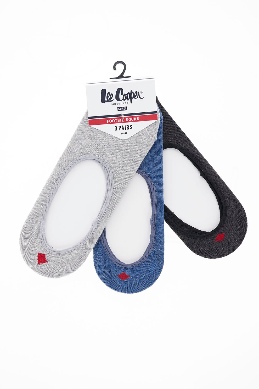 Lee Cooper, Set de sosete foarte scurte - 3 perechi, Negru/Gri/Albastru