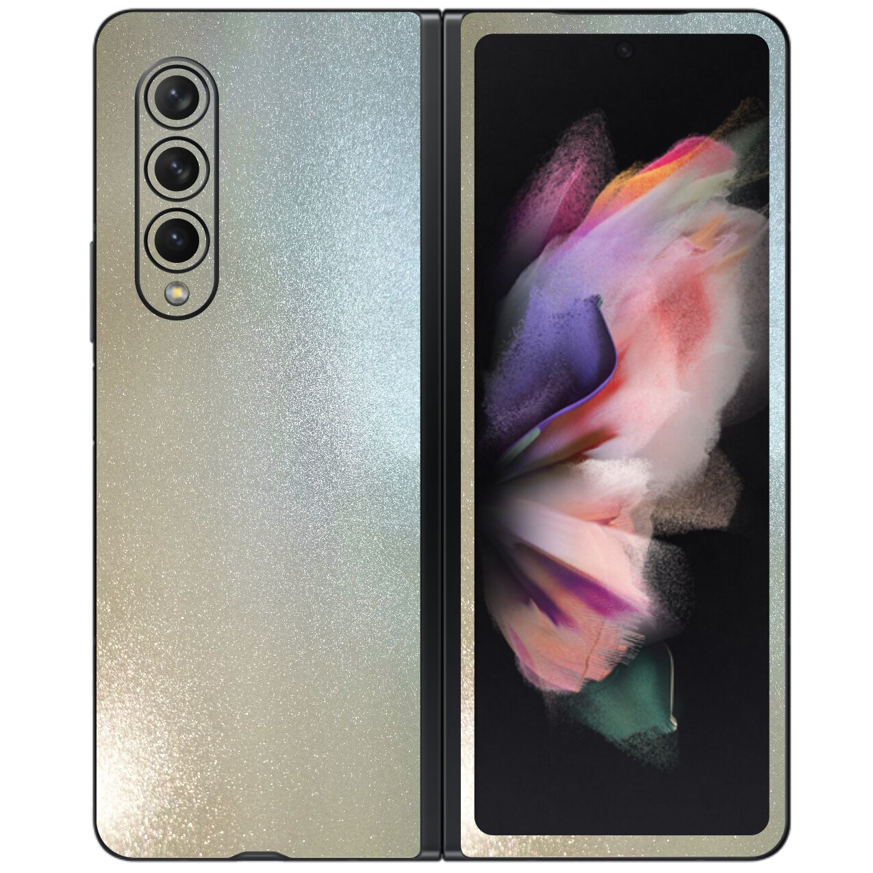 Folie Protectie Carbon Skinz pentru Samsung Galaxy Z Fold3 5G - Crystal White Sidef Simple Cut, Skin Adeziv Full Body Cover pentru Rama Ecran, Carcasa Spate