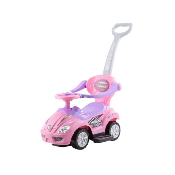 Masina de jucarie pentru fetite cu maner, 3 in 1, roz