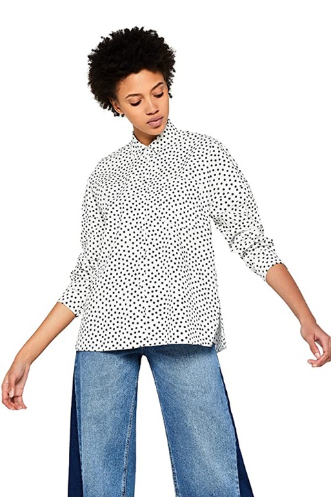 Női ing keresése 0357663-A14783, laza szabású, pamut, fehér/pontos, 34/XS