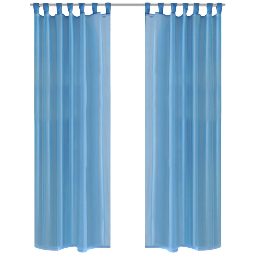 Perdea transparenta Turcoaz 140 x 245 cm 2 buc