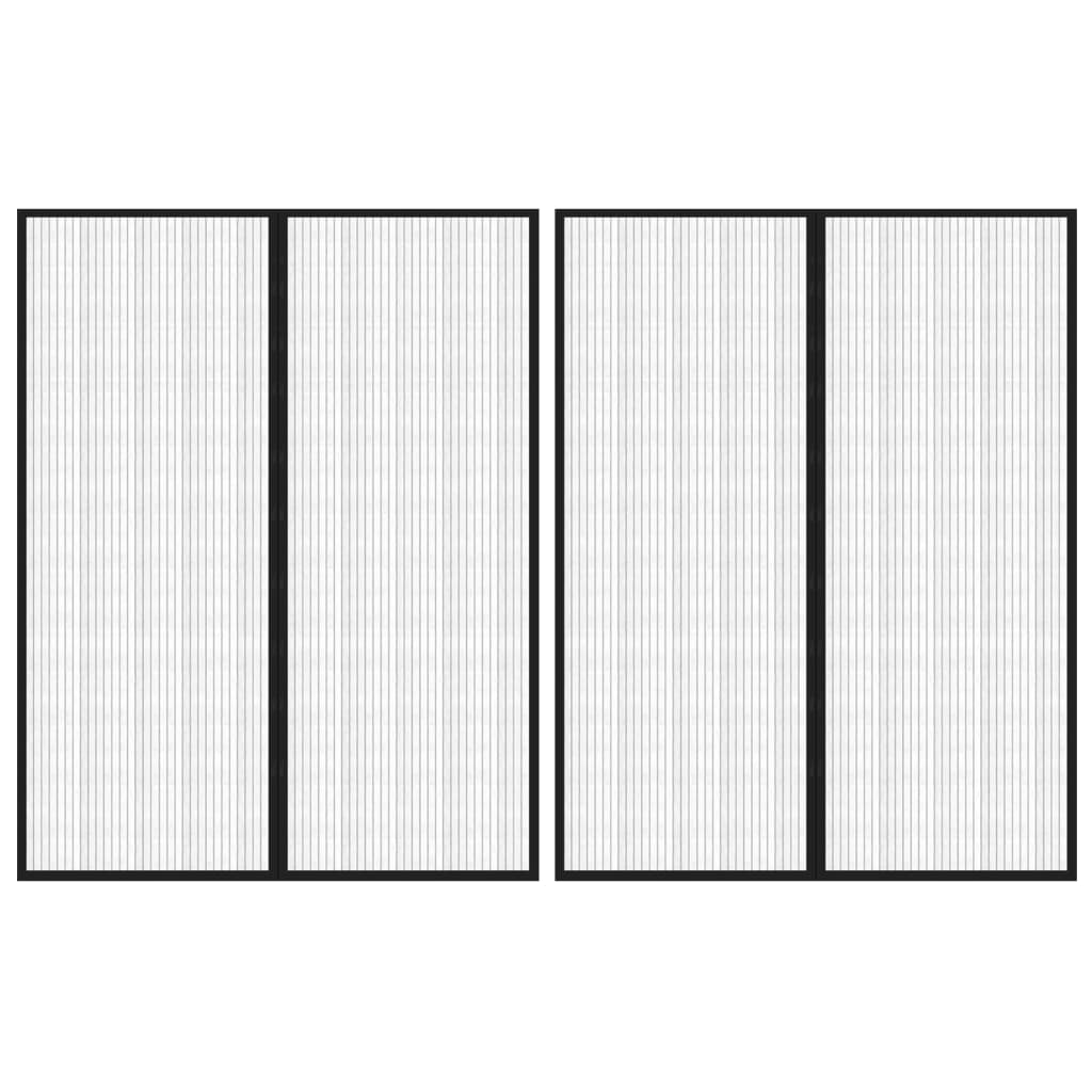 Perdele de usa anti-insecte cu magnet, 2 buc., negru 230x160 cm