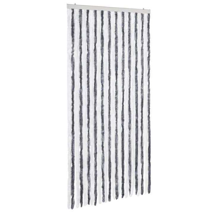 Perdea pentru insecte vidaXL, gri si alb, 100x220 cm, Chenille