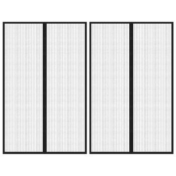 Perdea de usa anti-insecte cu magnet, 2 buc., negru, 220x130 cm Perdea de usa anti-insecte cu magnet, 2 buc., negru, 220x130 cm