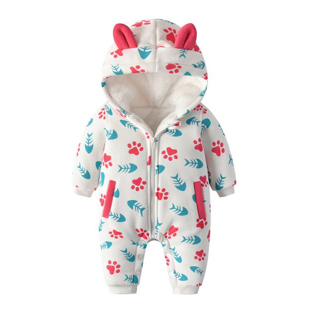Combinezon - Labute De Pisicuta, Alb / Roz / Albastru