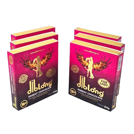 Set Afrodisiac ciocolata premium concentrat, DIBLONG ENERGY CHOCOLATE for LADY, pentru cresterea libidoului, stimulare si orgasm intens femei, 100% natural, 6 buc x 24g