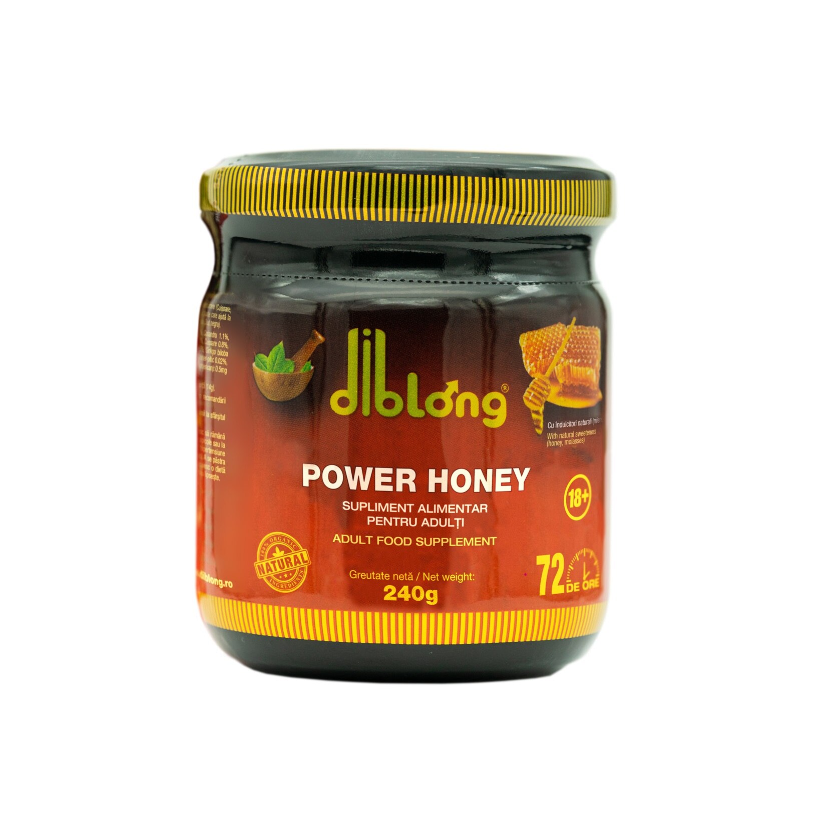Miere afrodisiac premium concentrat DIBLONG POWER HONEY, pentru stimulare sexuala, potenta, ejaculare precoce, Unisex, 100% natural, 240 g