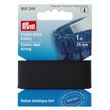 Elastic strong 25 mm latime, 1 m lungime, negru, Prym Elastic strong 25 mm latime, 1 m lungime, negru, Prym