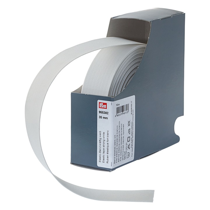 Elastic strong 35 mm latime, 10 m lungime, alb, Prym