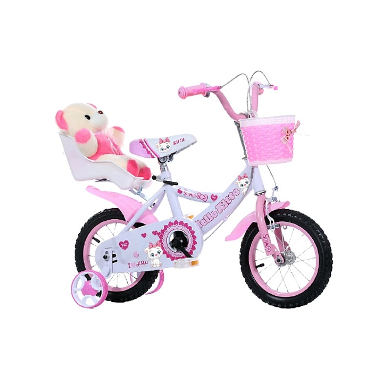 equilibrium Serrated Professor Bicicleta 12 Inch Hello Kitty, pentru fetite 2-4 ani,roti ajutatoare din  plastic,cosulet ,portbagaj - eMAG.ro