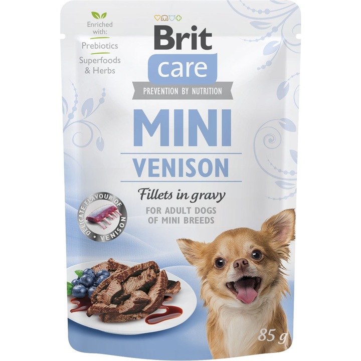 Hrana umeda Caini Brit Care Mini Dog Fileuri de Caprioara in Sos 85 gr