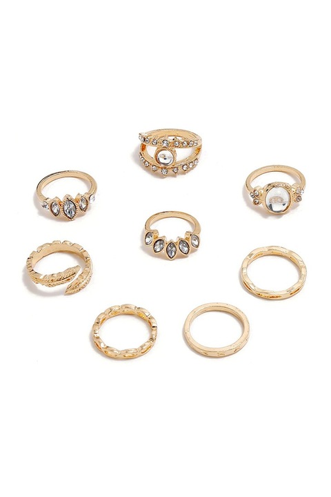 Set 8 inele aurii, cu pietre, Mirela C2, Pursehuit