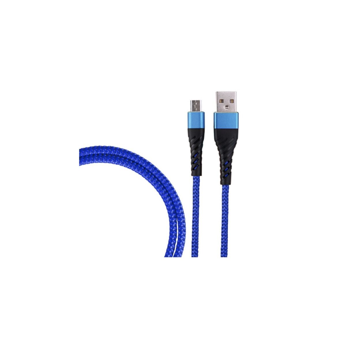 Cablu de incarcare USB la Micro USB, lungime 1M, ranforsat, Albastru