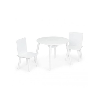 Set Mobilier Pentru Copii Masa Rotunda si 2 Scaune, Bigshot BSWH135W, Loc de jucarii, Diametru 59.5cm, Alba Set Mobilier Pentru Copii Masa Rotunda si 2 Scaune, Bigshot BSWH135W, Loc de jucarii, Diametru 59.5cm, Alba