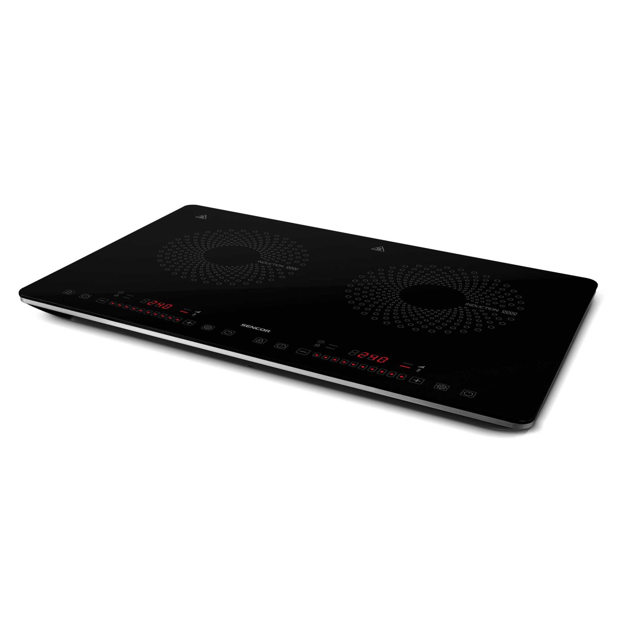 Plita electrica cu inductie Sencor SCP 4501BK, 2 zone inductie, 3400W, design compact, Negru