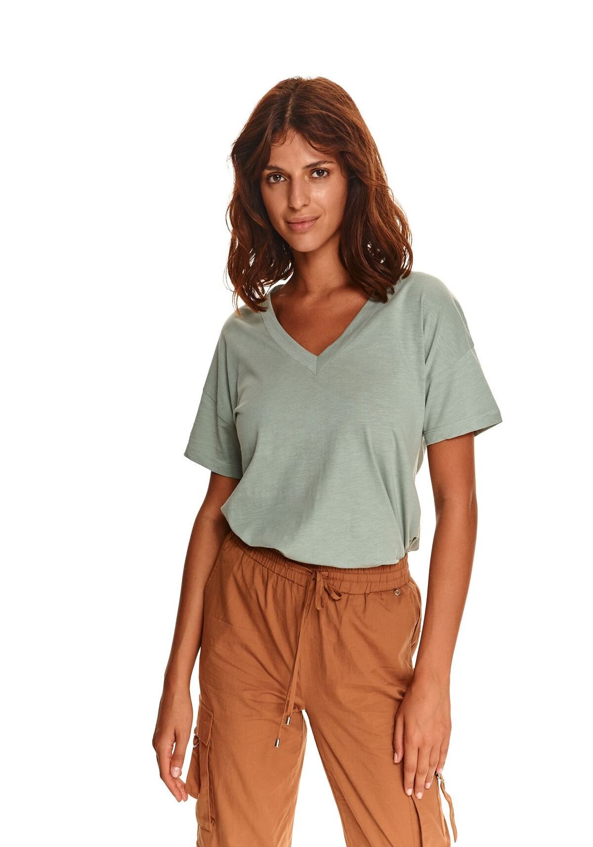 Tricou pentru femei, TOP SECRET, SPO5238, Verde (Menta), 34