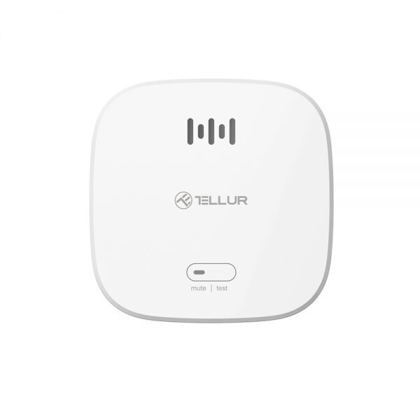 Senzor de fum WiFi Tellur Smart, CR123A, Alb