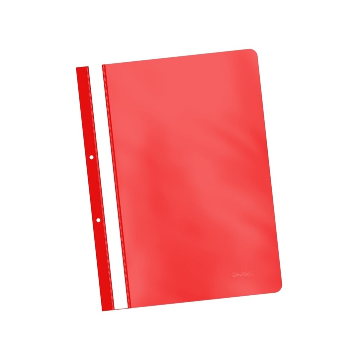 Set Dosar de plastic cu sina A4 rosu, 12 buc