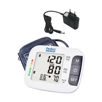 Tensiometru Profesional de brat ,complet automat Perfect Medical cu adaptor la priza , avizat , Indicarea valorilor masurate in conformitate cu parametrii stabiliti de Organizatia Mondiala a Sanatatii (OMS) Tensiometru Profesional de brat ,complet automat Perfect Medical cu adaptor la priza , avizat , Indicarea valorilor masurate in conformitate cu parametrii stabiliti de Organizatia Mondiala a Sanatatii (OMS)