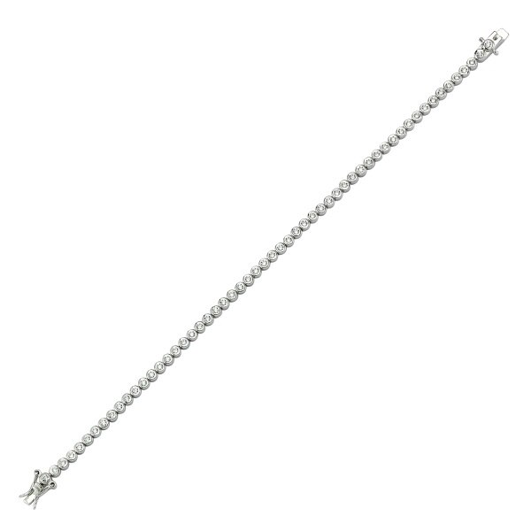 Bratara tenis din argint 925 placata cu rodiu, cu zirconii de 2 mm - Lungime 18,5 cm