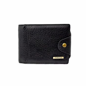 Portofel din piele, cu buzunar exterior Magrot, negru, inchidere cu capsa, piroyce 14 Portofel din piele, cu buzunar exterior Magrot, negru, inchidere cu capsa, piroyce 14