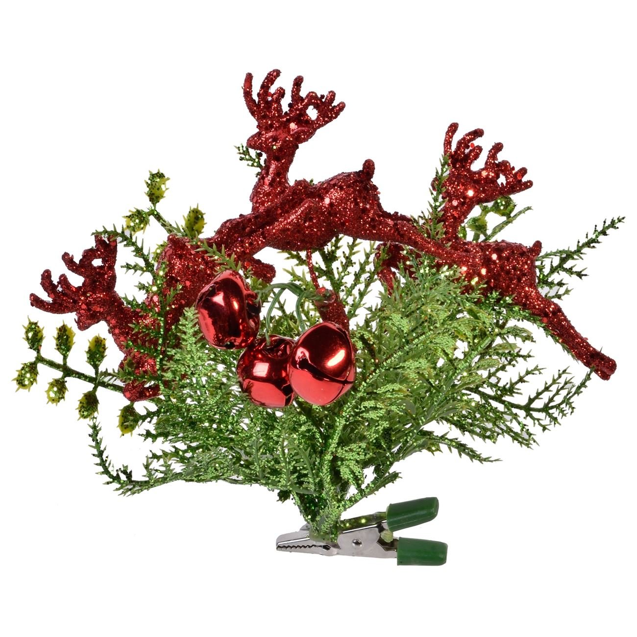 Decoratiuni cu reni rosii de Craciun, 14 cm