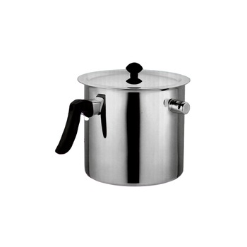 Oala lapte din inox, cu capac, pereti dubli si avertizare, 2.5 litri Oala lapte din inox, cu capac, pereti dubli si avertizare, 2.5 litri