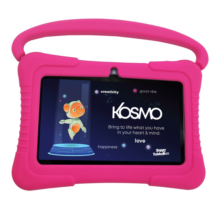 Детски таблет SMART TabbyBoo Kosmo (2023) 2GB RAM, 32GB ROM, Android 10 GoFast, Wi-Fi, Родителски контрол, Розов