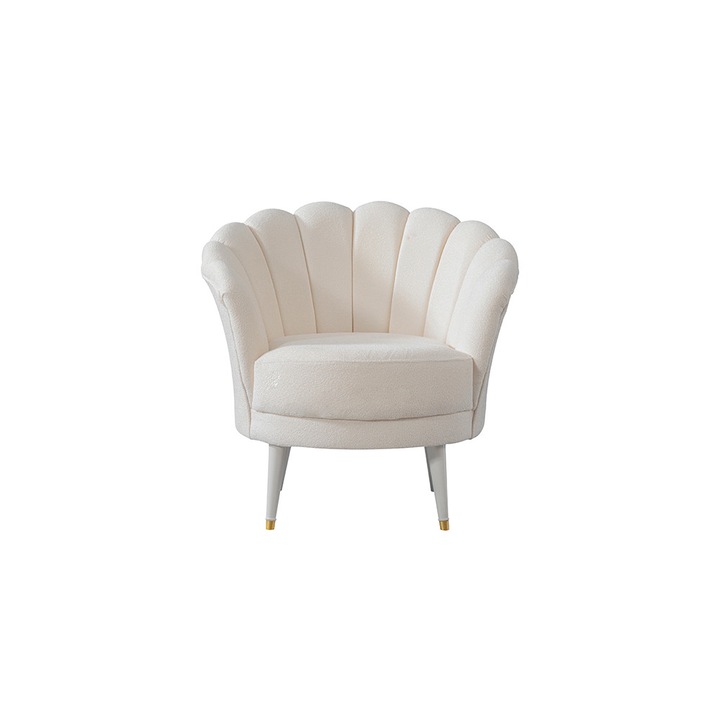 Фотьойл Исте, 90x80см, Бял, Дамаска