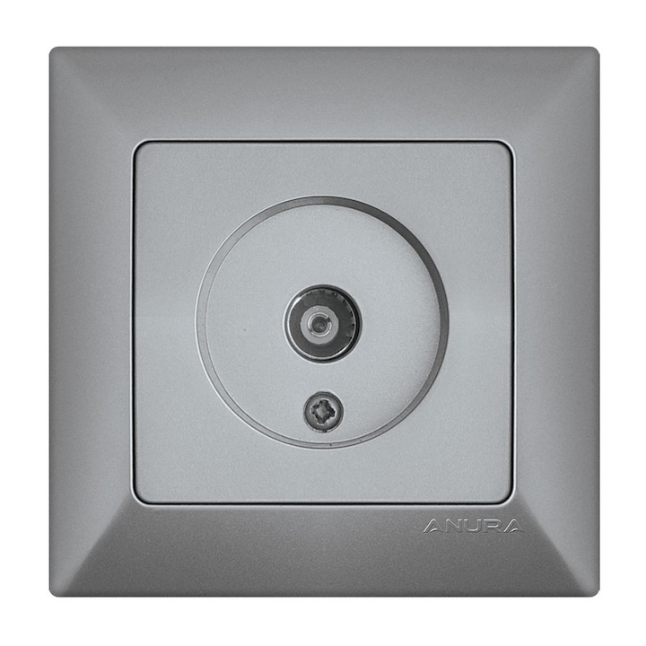 Розетка за коаксиален кабел ANURA, алуминиев, 10А