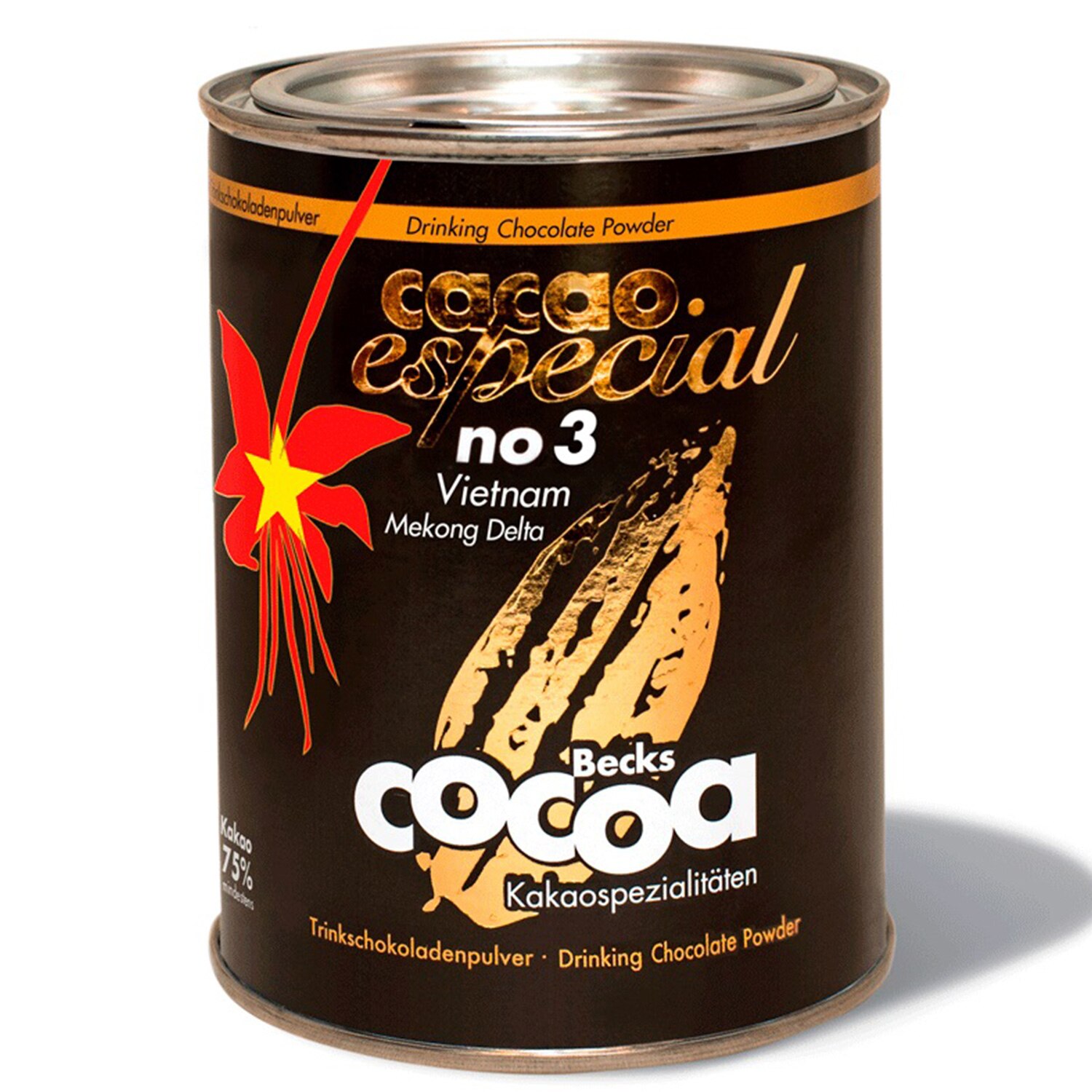 Ciocolata calda Becks Cocoa Especial No 3 Vietnam Mekong Delta 75%, 250 g