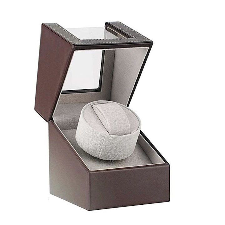 Trident Watch Winder doboz 1 órához, automata, barna fehér belsővel