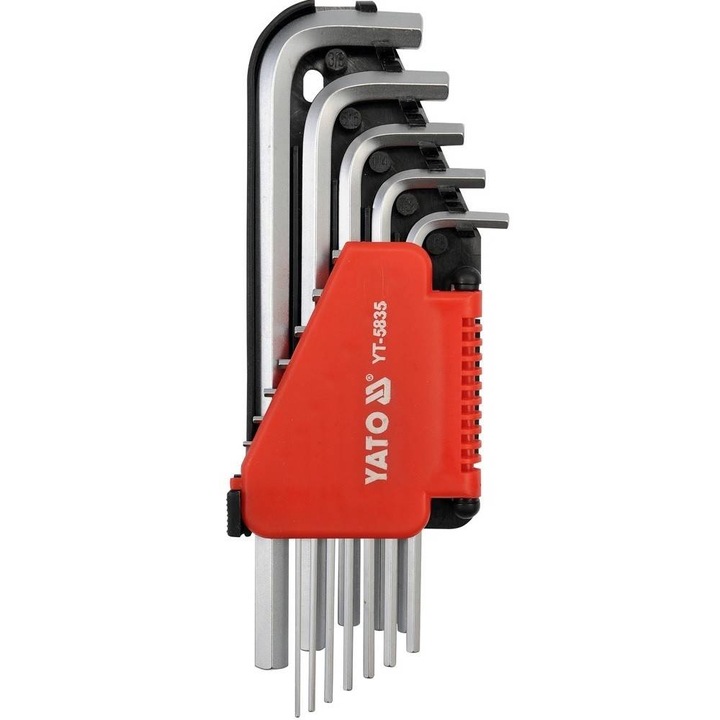 Set 12 chei imbus hex, Yato YT-5836, Cr-V, 1/16"-3/8", extra lungi