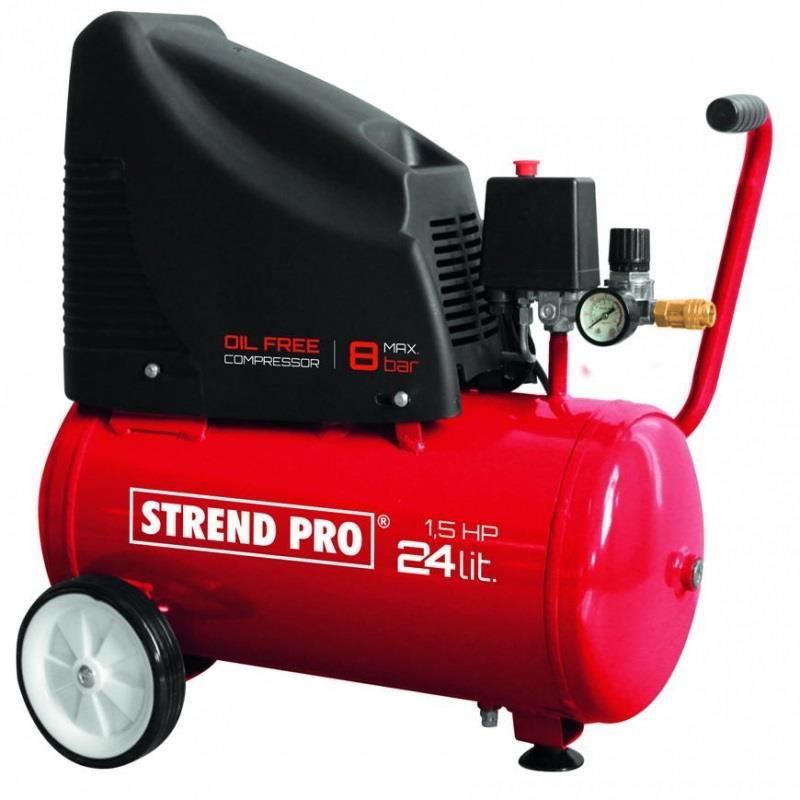 Compresor electric fara ulei Strend Pro OF1524, 24L, 110l/min, 8Bar, 1.1kW