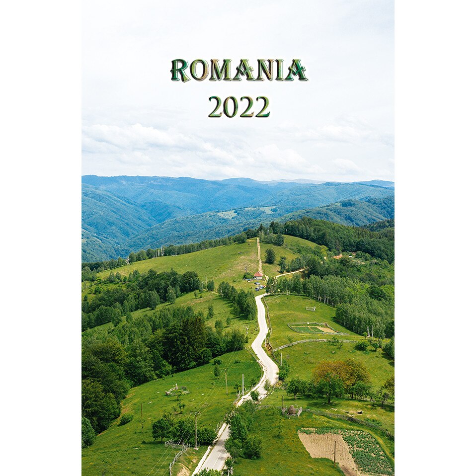 Calendar de Perete 2022, ROMANIA, 31,5x48cm, 12 File si Coperta, spira metalica dubla