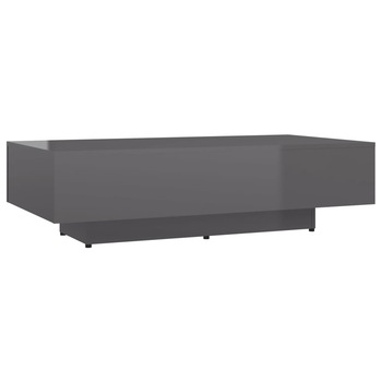 Masuta de cafea vidaXL, PAL, 115 x 60 x 31 cm, Gri extralucios Masuta de cafea vidaXL, PAL, 115 x 60 x 31 cm, Gri extralucios