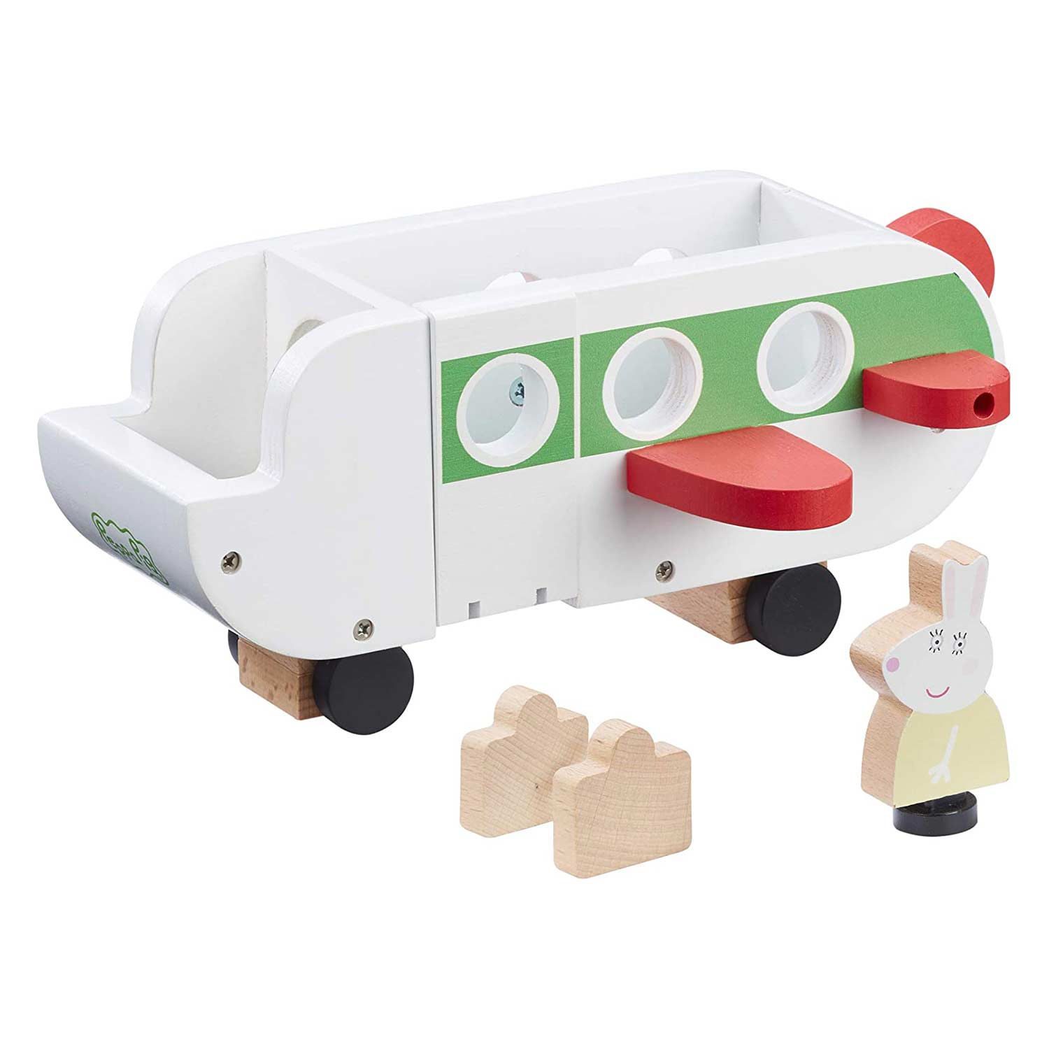 Avion de Jucarie din Lemn Peppa pig cu figurina Miss Rabbit