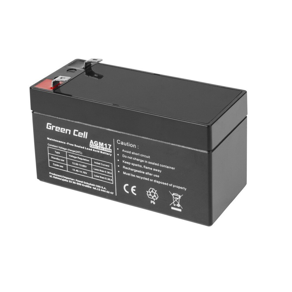 Baterie green cell 12v 1.2ah (4.6mm) 1200mah vrla agm