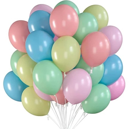 Set 100 baloane multicolore macaron 28 cm