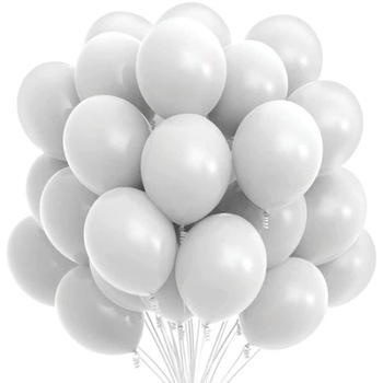 Set 100 baloane albe 28 cm Set 100 baloane albe 28 cm