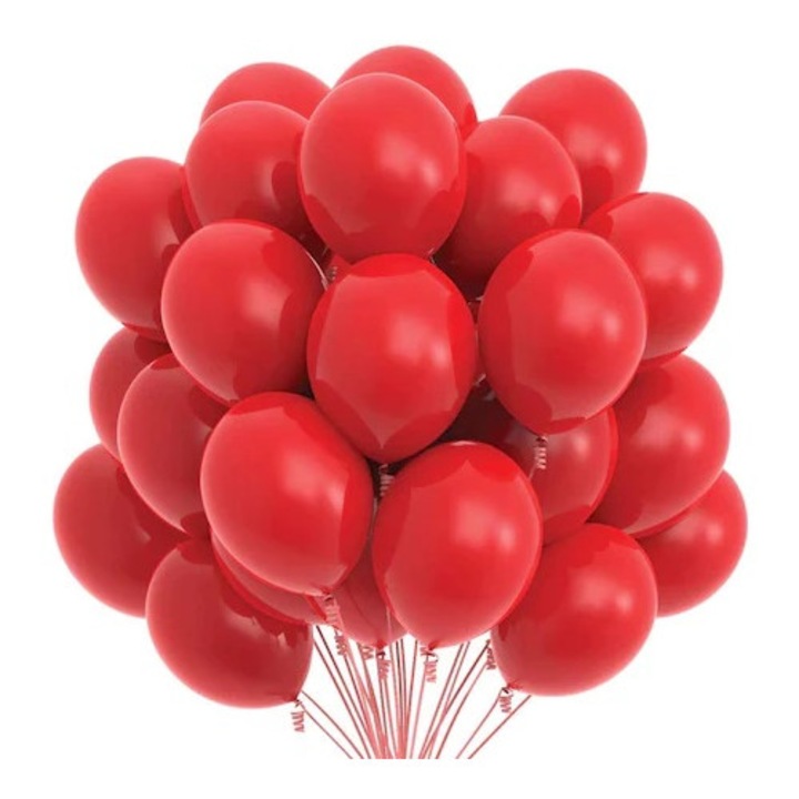 Set 100 baloane rosii 28 cm