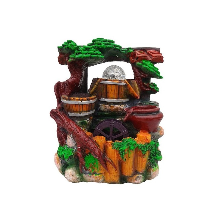 Електрически фонтан от смола с пластмасова топка, 22 х 27 см