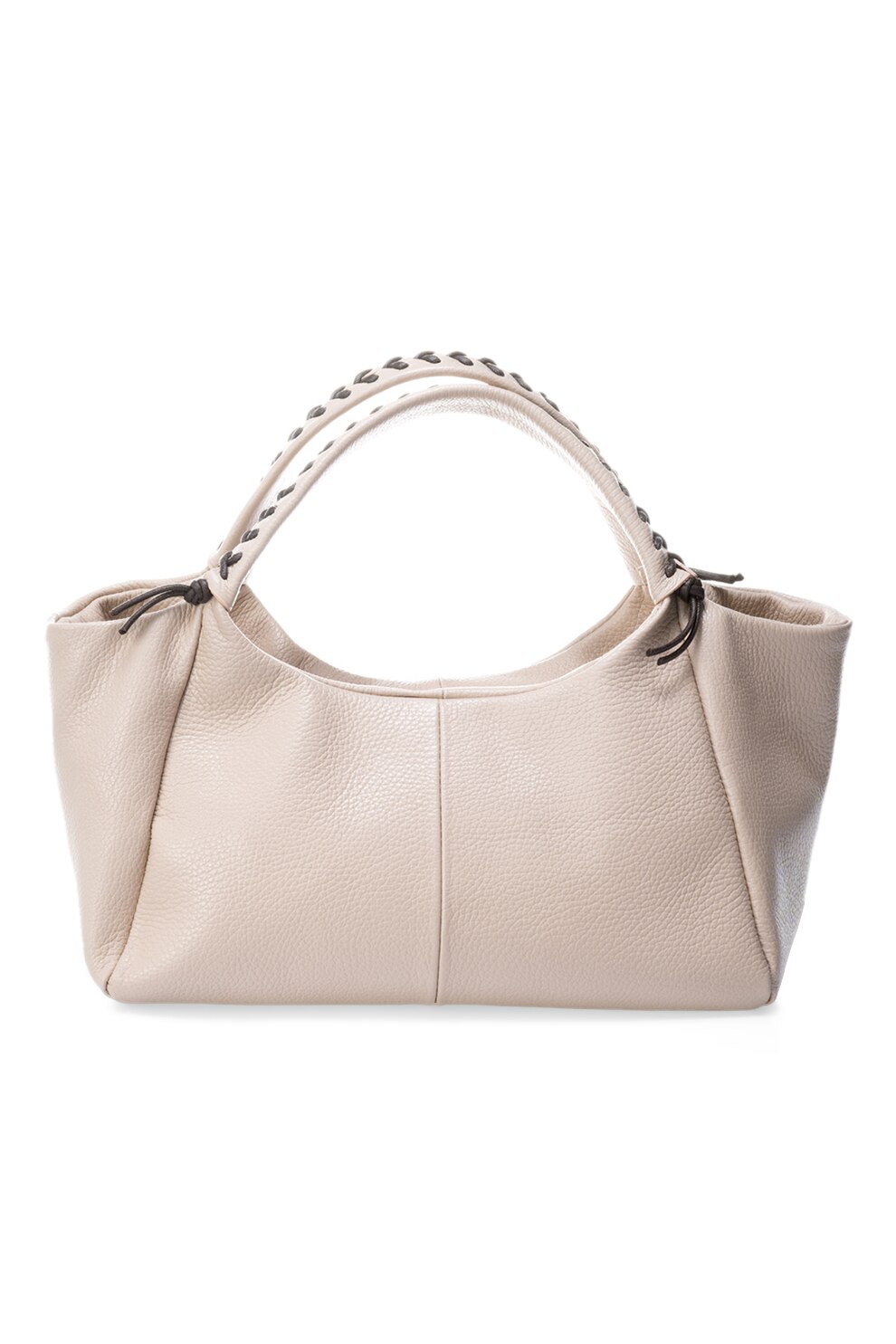 Massimo Castelli, Geanta de piele cu manere cusute, Alb prafuit